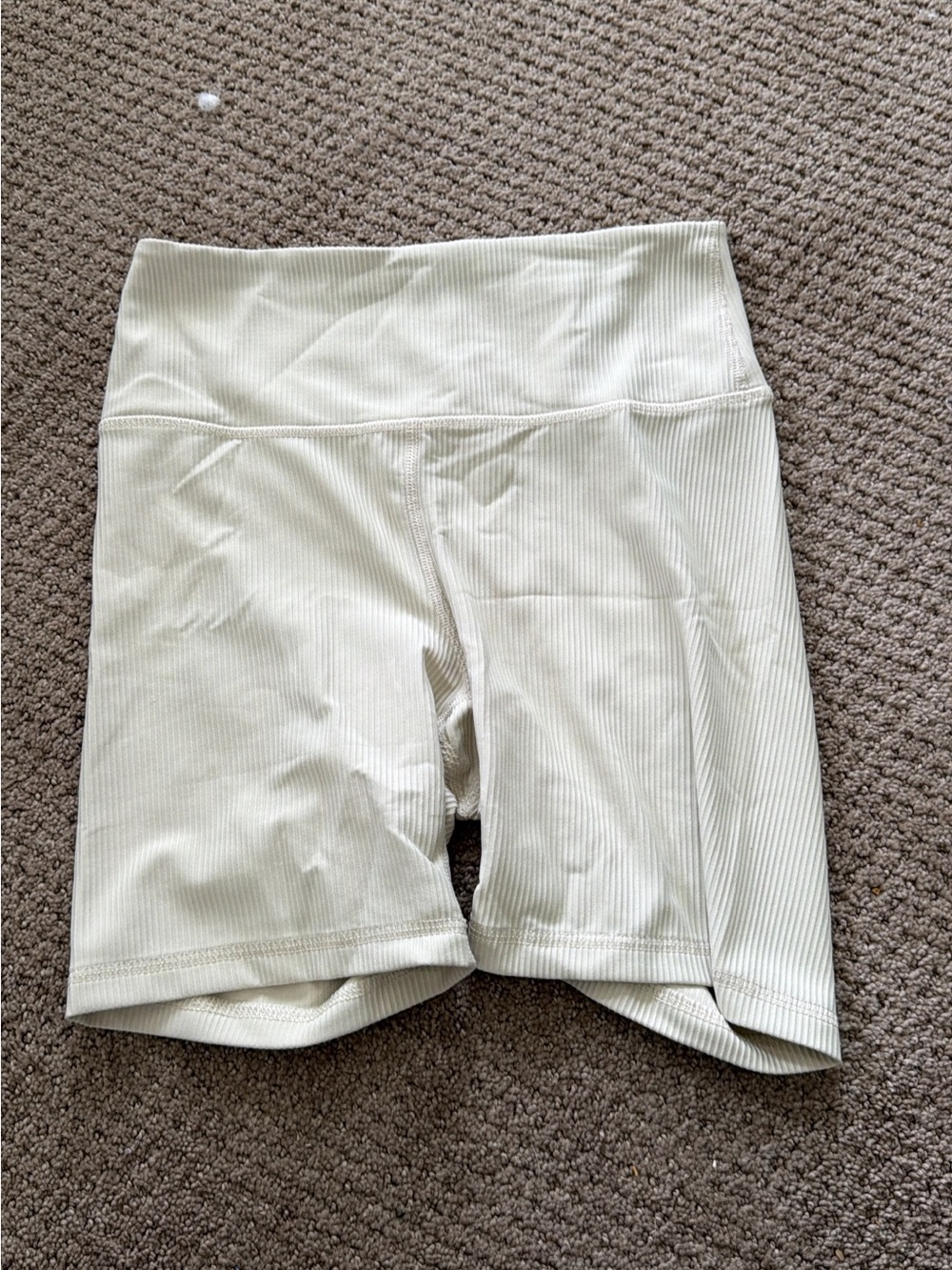 Old Navy Ribbed High-Waist Bike Shorts - Cream